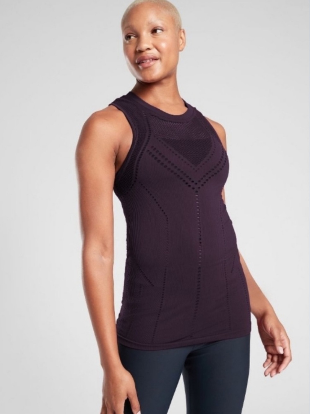 Athleta Oxygen Two Toned Tank - Deep Plum